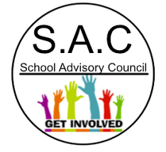  A circle with multi-colored hands raised and the words SAC School Advisory Council